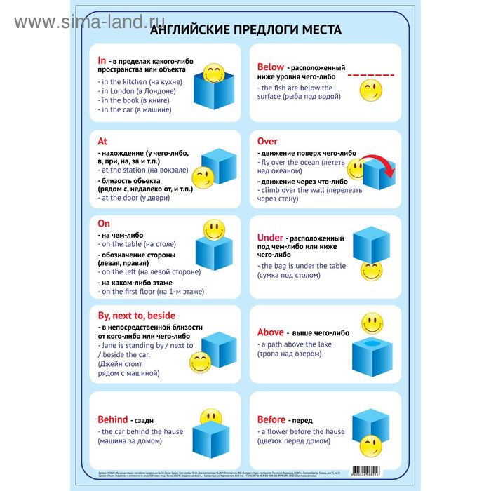 Предлоги места в английском языке таблица Предлоги места в английском языке таблица
