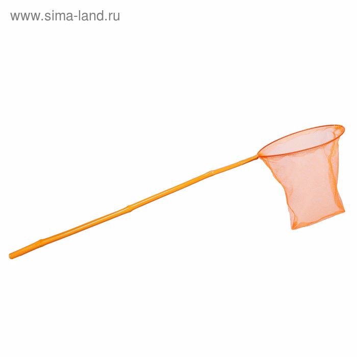 Сачок, длина 60 см, диам.20 см, ручка - бамбук, цвет оранжевый - Фото 1