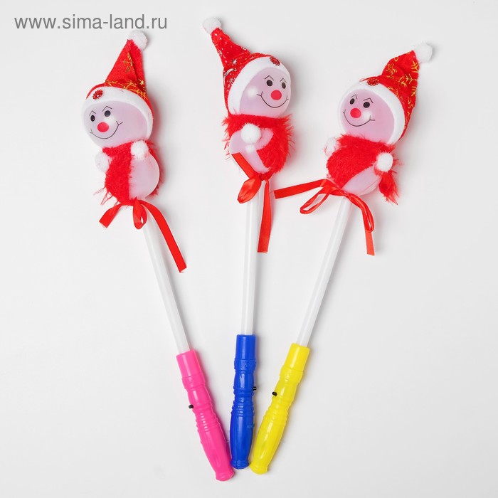 Палочка световая "Снеговик", цвет красный - Фото 1