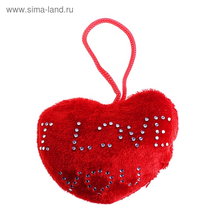 Мягкая игрушка-подвеска "Сердце", блестящая наклейка - Фото 1