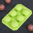 Форма силиконовая для украшений Доляна «Яблоко», 14×9 см, 6 ячеек, цвет МИКС - Фото 2