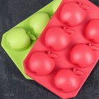 Форма силиконовая для украшений Доляна «Яблоко», 14×9 см, 6 ячеек, цвет МИКС - Фото 4