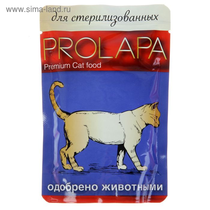 Влажный корм Prolapa Premium для стерилизованных кошек, пауч, 100 г - Фото 1