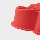 Форма для выпечки Доляна «Цветок», силикон, 20×20×4 см, красная - Фото 4