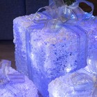 Фигура акрил. "Подарки" кубы сер. лента 15х20х25 см, 60 LED, ААx3 (не в компл.), RGB - Фото 4