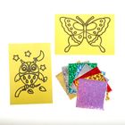 Фреска фольгой - оборот раскраска "Сова и бабочка" - Фото 1