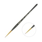 Кисть Колонок круглая укороченная Roubloff серия 111F № 1, ручка короткая фигурная чёрная матовая, жёлтая обойма - фото 8567418