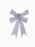 Ёлочные игрушки 3 шт. «Зимнее волшебство. Бант - блеск» пластик, 9×10 см, серебро 2371264