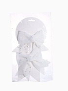 Ёлочные игрушки 2 шт., бантики, «Зимнее волшебство. Бант с пайетками» пластик, 12×12 см, белый 2371275 Ёлочные игрушки 2 шт., бантики, «Зимнее волшебство. Бант с пайетками» пластик, 12×12 см, белый 2371275