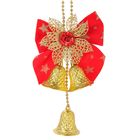 Украшение новогоднее "Колокольчики на красном бантике с цветком" 10х15 см, золото - Фото 2