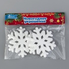 Ёлочные игрушки набор 2 шт. «Зимнее волшебство. Белая снежинка», d=9.5 см - фото 7573384