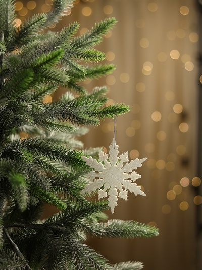 Ёлочные игрушки набор 3 шт. «Зимнее волшебство. Белая снежинка», стрелки, d=11 см