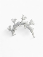 Ёлочные игрушки 4 шт. «Зимнее волшебство. Белый скачущий олень» пластик, 9×5 см - Фото 7