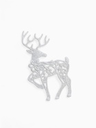 Ёлочные игрушки 3 шт. «Зимнее волшебство. Белый олень резной» пластик, 8×13 см - Фото 5