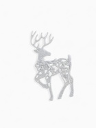 Ёлочные игрушки 3 шт. «Зимнее волшебство. Белый олень резной» пластик, 8×13 см - Фото 6