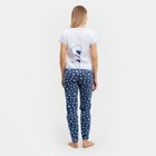 Комплект женский (футболка, брюки) Матроскин, цвет белый, размер 44 - Фото 4