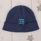 Шапка  для мальчика "Born to be loved", размер 41 цвет синий Р959991 - Фото 1