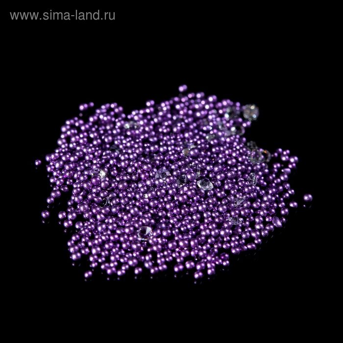 Перламутровые бульонки/кристаллы для ногтей, цвет фиолетовый - Фото 1