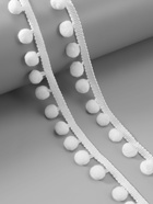 Тесьма декоративная с помпонами, 25±5 мм, 8±0.5 м, белая - Фото 1