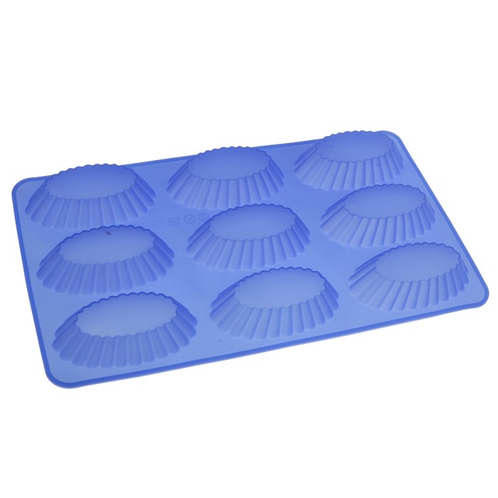 Форма силиконовая для выпечки «Овал. Риб», 30×17 см, 9 ячеек - Фото 1