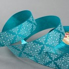 Лента репсовая «Узор», 25 мм, 23 ± 1 м, цвет бирюзовый №220 - Фото 1