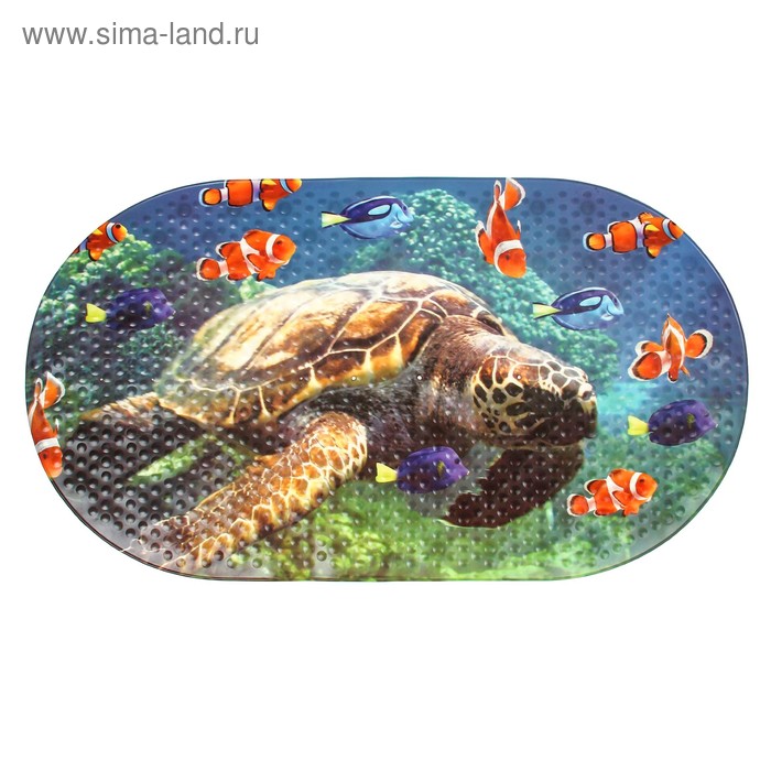 SPA-коврик для ванны на присосках Доляна «Морская черепаха», 38×68 см - Фото 1