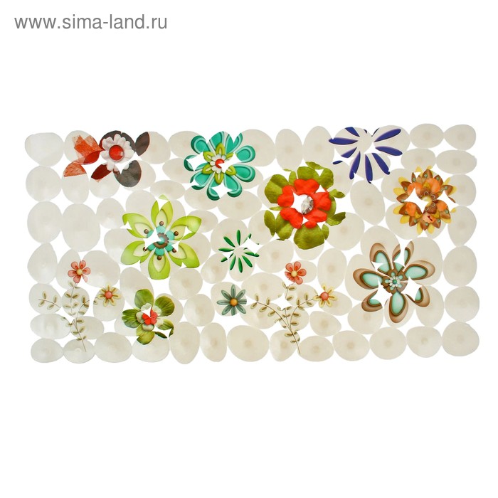 SPA-коврик для ванны на присосках «Цветы», 72×35 см - Фото 1