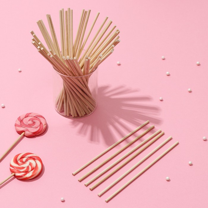 Набор палочек для леденцов, 50 шт., длина палочки 15 см - Фото 1