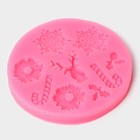 Силиконовый молд «Снежинки», d=9,5 см, цвет розовый - Фото 2