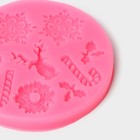 Силиконовый молд «Снежинки», d=9,5 см, цвет розовый - Фото 3