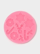 Молд для заливки «Снежинки», силикон, 9 ячеек, d=9.5 см, розовый - Фото 2