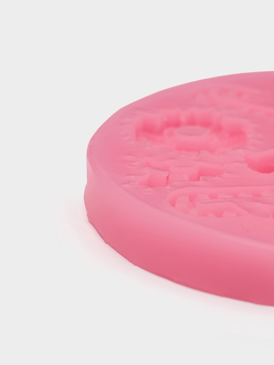 Молд для заливки новогодний «Снежинки», силикон, d=9.5 см, розовый