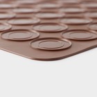 Коврик силиконовый для макаронс Доляна «Ронд», 37,5×28 см, цвет коричневый - Фото 4