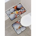 Набор ковриков для ванной и туалета Доляна «Ракушки», 2 шт, 40×45, 45×75 см - фото 307179321