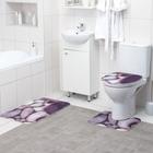 Набор ковриков для ванной и туалета Доляна «Камни», 3 шт: 38×46, 40×45, 45×75 см - фото 2854219