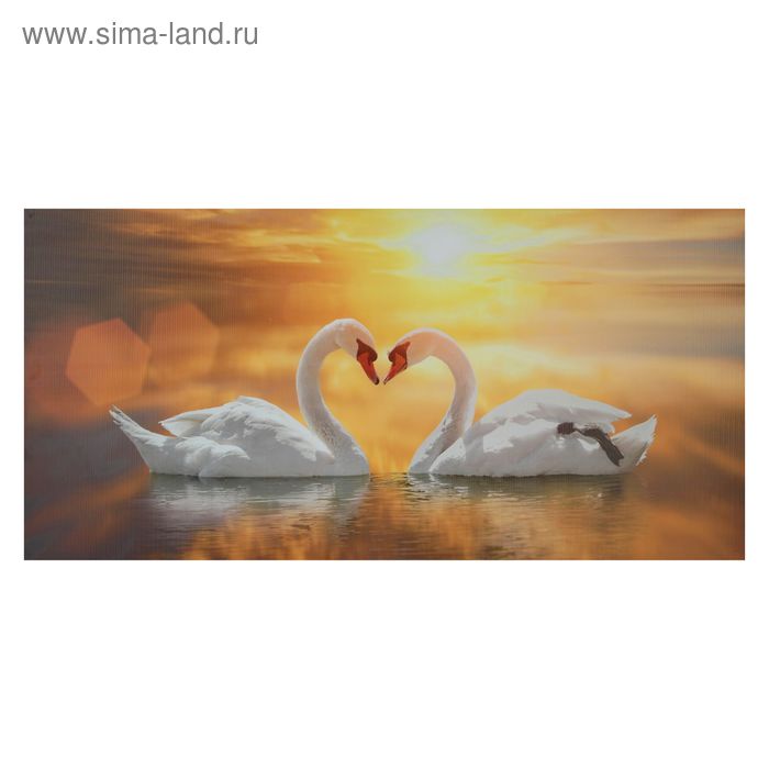 Картина на холсте "Лебединая любовь" 50х100 см - Фото 1