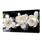 Картина на холсте "Белые цветы" 50х100 см - фото 317992330