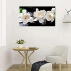 Картина на холсте "Белые цветы" 50х100 см - фото 9017893