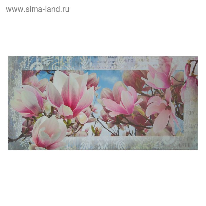 Картина на холсте "Нежные цветы" 50х100 см - Фото 1