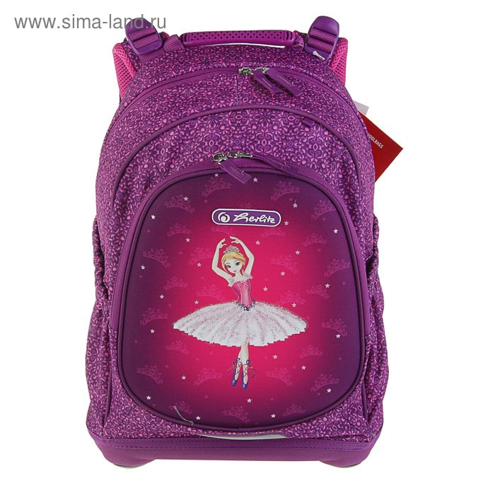 Рюкзак школьный эргономичная спинка для девочек Herlitz 43*30*18 см, Bliss Ballerina, сиреневый - Фото 1