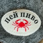 Шапка для бани и сауны «Викинг — пей пиво», полиэфир, шерсть, серая, «Добропаровъ» - Фото 2