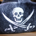 Шапка для бани "Пират", войлок, серая - фото 809628604