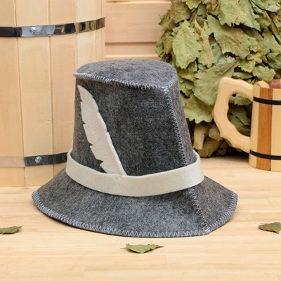 Шапка для бани и сауны «Охотничья», полиэфир 70%, шерсть 30%, серая, «Добропаровъ»