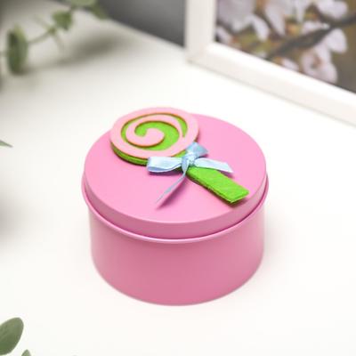 Шкатулка металл круглая "Леденец" МИКС 4,5х7,5х7,5 см