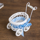 Корзина декоративная "Коляска с бантом Baby" МИКС 10,5х10,5х7,5 см - Фото 4
