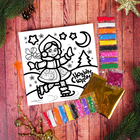Новогодняя фреска блёстками и фольгой "С Новым годом!", снегурочка , набор: песок 9 цветов, блёстки 2гр, стека - Фото 3