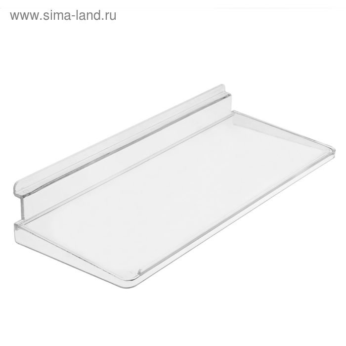 Полка 37*16,5*6 см, оргстекло 2мм, цвет прозрачный - Фото 1
