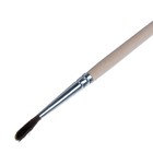 Кисть для рисования, Пони круглая № 2 (диаметр обоймы 2 мм; длина волоса 12 мм), деревянная ручка, Calligrata - Фото 2