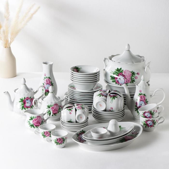 Набор столовой посуды «Пион», 60 предметов - Фото 1