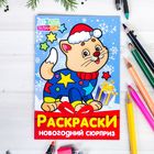 Раскраски новогодний сюрприз «Котенок», 14,8 х 21 см, 12 страниц - Фото 1